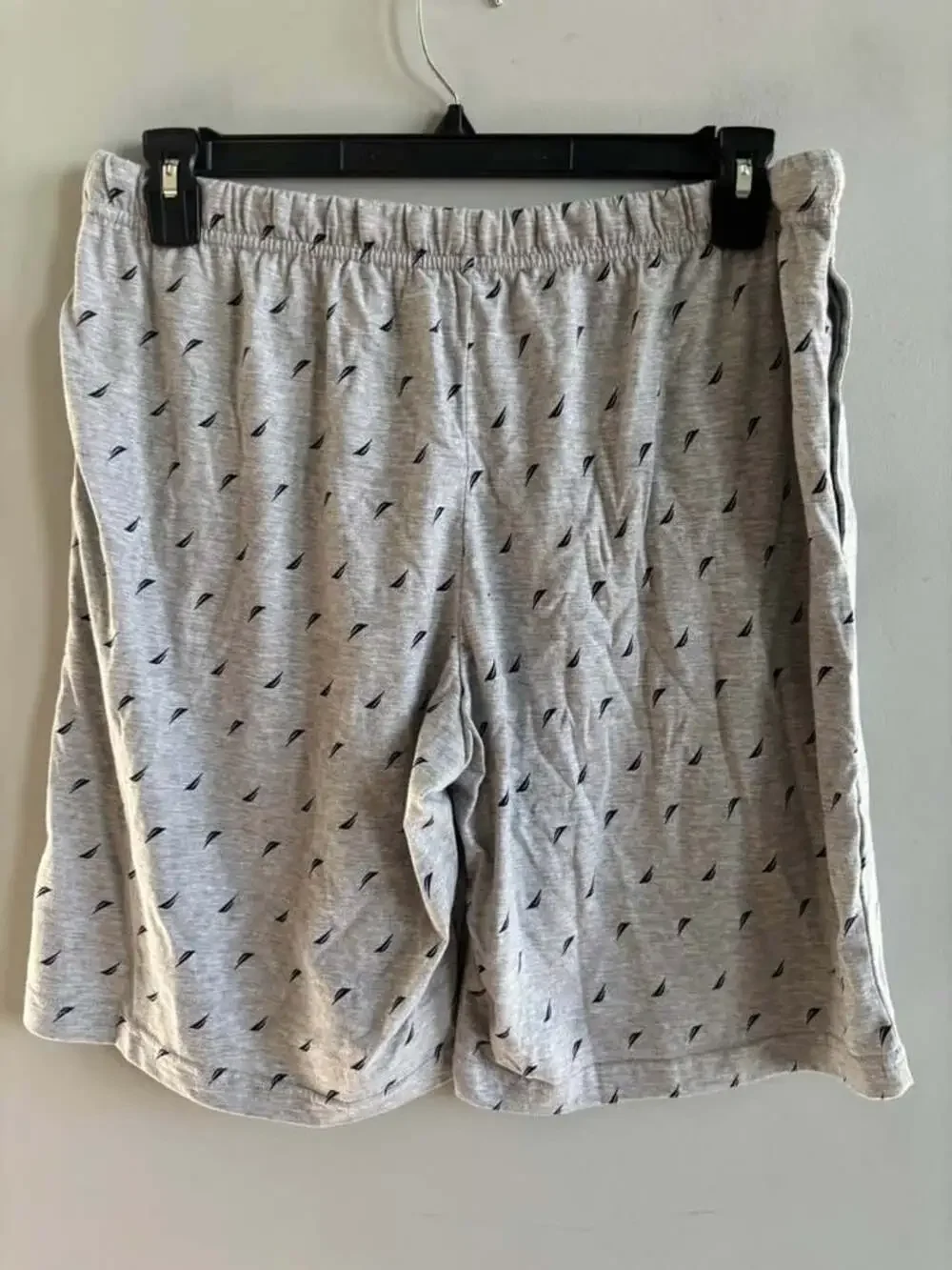 NWT Nautica Men's XL Heather Grey Knit Sailboat Print Pajama Lounge Shorts with